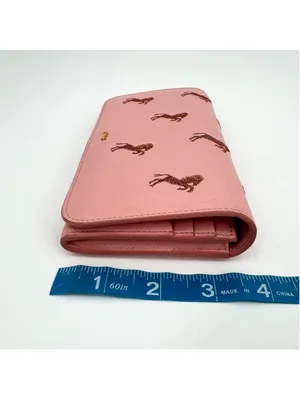 Rare Chloé Pink Horse Embroidered Leather Wallet Equestrian thumbnail 13