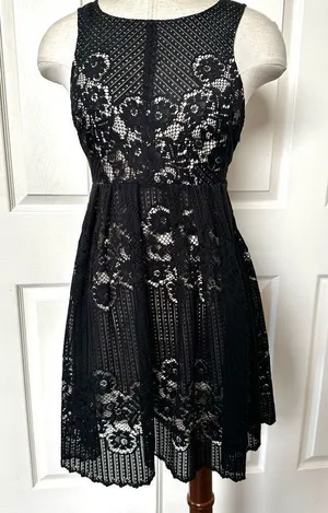 Free People black Rocco lace dress thumbnail 1