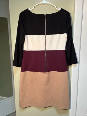 White House Black Market Women's‎ Size 6 Colorblock Shift Dress 3/4 Sleeve Ponte thumbnail 7