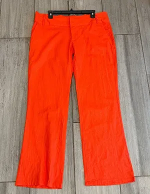 NEW NANA USA Wide Leg Pants Womens 2XL Orange Red Linen Blend Casual Minimalist thumbnail 1