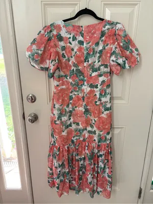 Beulah Style Floral Puff Sleeve Dress Size Large thumbnail 3