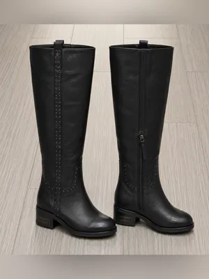 Sam Edelman Prina Wide Calf Black Leather Riding Boots 6.5W NWB thumbnail 3