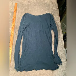 Free people we the free Blue V-Neck Long Sleeve Top medium thumbnail 7