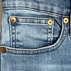 Madewell‎ Cali Demi Boot Jeans Distressed Hem Size 26 Button Fly Stretchy thumbnail 6