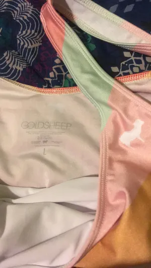 Gold Sheep Pastel Retro Sport Slim Fit One-Piece Swimsuit $80 NWOT L thumbnail 7