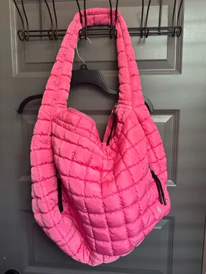 NWOT Free People FP Movement Quilted Carryall PINK BUBBLEGUM thumbnail 4
