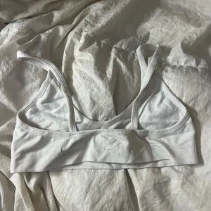 White SM scoop neck spandex bralette thumbnail 2