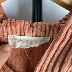 Altar’d State‎ Dusty Pink Women's Corduroy Cropped Hooded Full Zip Jacket thumbnail 5