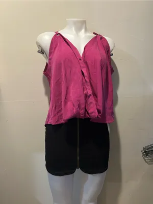 Free People Fuchsia V-Neck Draped Ring-Shoulder Camisole thumbnail 8