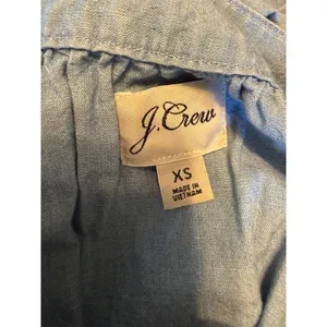 J.Crew Chambray Puff Sleeve Shift Dress Blue XS boho dainty cottage resort cute thumbnail 7