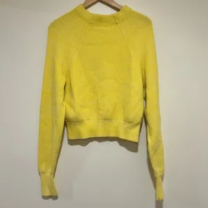 Free People Too Good Sunny Yellow Knit Pullover Sweater Size Small thumbnail 2