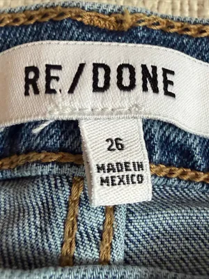 Re/Done Comfort Stretch High-Rise 70s Stove Pipe in Western Blue Size 26 thumbnail 5