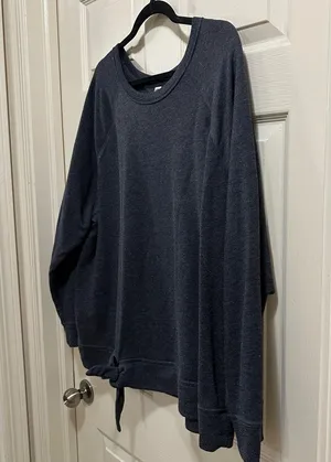 Old Navy crew neck sweatshirt gray tie hem size XXL thumbnail 3