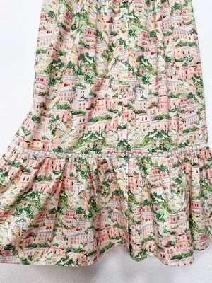 Jacquie the Label Julian Midi Dress Scenic Print Smocked Back Tiered Midi Dress thumbnail 5