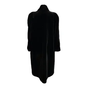 Vintage 80s Black Velvet Collections Overcoat Dress Coat Size Medium thumbnail 4