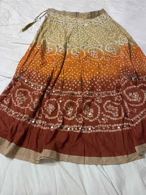 Raj Women’s Ombre Bandhani Maxi Skirt in Tan, Orange & Brown - NWOT - OS thumbnail 5