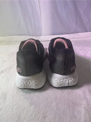 New Balance Women's Sneaker in Black with Pink & Neon Green Accents thumbnail 7