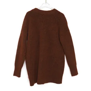 Madewell Cowen Cardigan Sweater Burnt Orange Oversized Fuzzy Knit XS Wool thumbnail 6