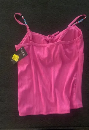 No Boundaries Pink Beaded Top thumbnail 2