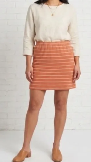 Vintage Style New York Orange Striped Knit Skirt Size M thumbnail 1