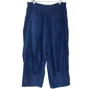 Free People Nice Choice Cord Jeans Navy Blue Barrel Harem Pull On Corduroy Large thumbnail 4