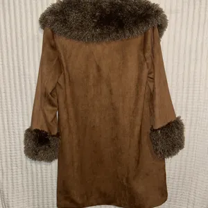 Cider Faux Suede Faux Fur Coat Brown Size S 70s Boho‎ Penny Lane Style Y2K Retro thumbnail 5