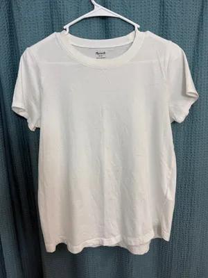 Madewell Women's White Crewneck Short Sleeve Tee thumbnail 1