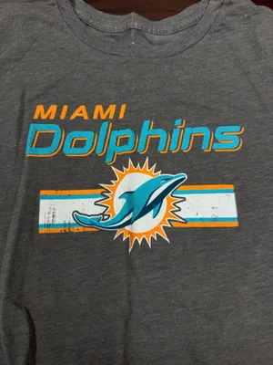 NFL Miami Dolphins Long Sleeve Grey Tee Shirt Size Large thumbnail 2