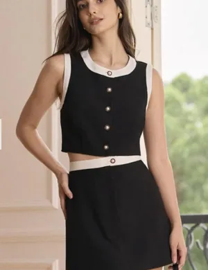 RIHOAS The Black Round Neck Colorblock Tank Top 3 thumbnail 3