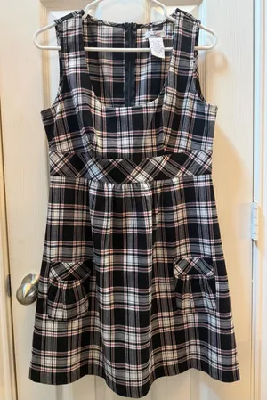 Speechless Black and White Plaid Sundress with Pockets thumbnail 1