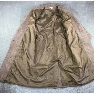 Vintage Herringbone Double Breasted‎ Full Length 100% Wool OverCoat Women 10 thumbnail 16