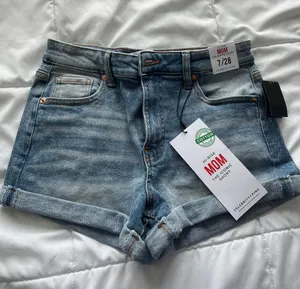 Celebrity Pink Hi-Rise Mom Shorts thumbnail 1