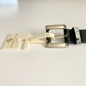 Adrienne Vittadini Black and Silver Belt Snakeskin Detail Size Large/XL thumbnail 2