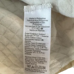 J. Crew - Beige and Cream Preppy Striped Reversible Quilted Pullover Sz M thumbnail 8