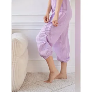 Urban Outfitters Out From Under Purple Gauze Cotton Jumpsuit Sz.S thumbnail 3