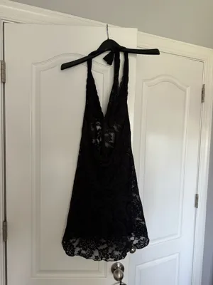 Urban Outfitters laced black slip dress thumbnail 2