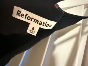 Reformation Black Spaghetti-Strap Corset Camisole thumbnail 3