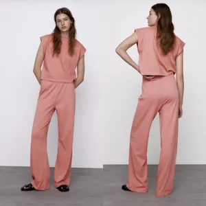 Zara Flowing Wide Leg Trousers in‎ Pink Size Medium thumbnail 2