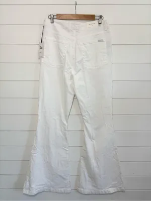 7 For All Mankind White High-Rise Button-Fly Jeans thumbnail 4