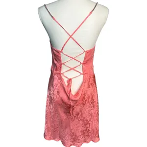 For Love & Lemons Dress Gabrielle Mini Pink Damask Women’s Size Large thumbnail 4
