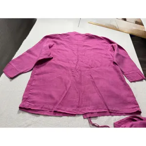 Sunbelt Women's XL Magenta Pink 100% Linen 2 Piece Shirt and Pants Set USA Made thumbnail 12