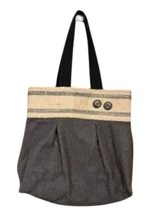 Handmade Autumn Burlap Flannel Crow liner Tote Bag thumbnail 1