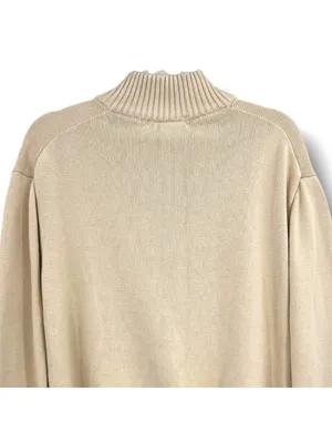 Brandy Melville Aleah Half-Zip Cotton Sweater Cream Size Medium Preppy Casual thumbnail 5
