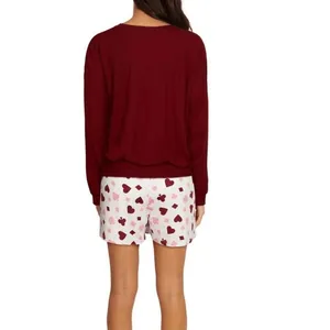 WILDFOX Love's a Gamble‎ Shorty Pajamas Set, 2 Piece, Red Hearts, XL, NWT thumbnail 3