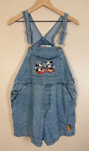Vintage 90’s 1990’s Mickey Inc Disney Denim Short Overalls size Medium Women’s thumbnail 1