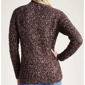 Kensie Brown Marled Mock Neck Boucle Knit Sweater Size Small NEW thumbnail 3