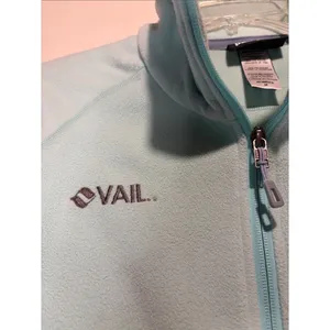 Patagonia Vail Full Zip Fleece Jacket Teal Blue Zip + Inside Pockets Size M Ski thumbnail 5
