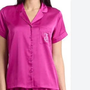 Juicy Couture pink satin pajama shirt size S thumbnail 7