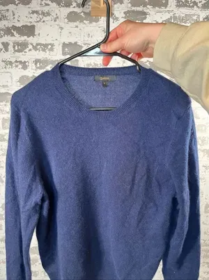 Quince | women cashmere navy blue crewneck sweater thumbnail 1