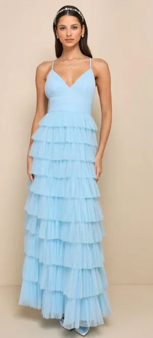 Lulus Mesh Tiered Dress thumbnail 1